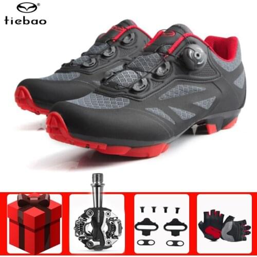 Tiebao cycling shoes sapatilha ciclismo mtb SPD pedals set 2020 Men women self-locking -breathable cycling riding bike sneakers