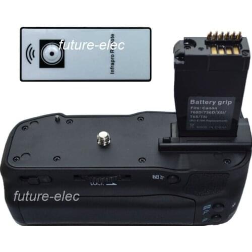 Vertical Battery Hand Handle Grip Holder Pack For Canon EOS 750D 760D Rebel T6i T6s Kiss X8i 8000D as BG-E18+IR Remote Control