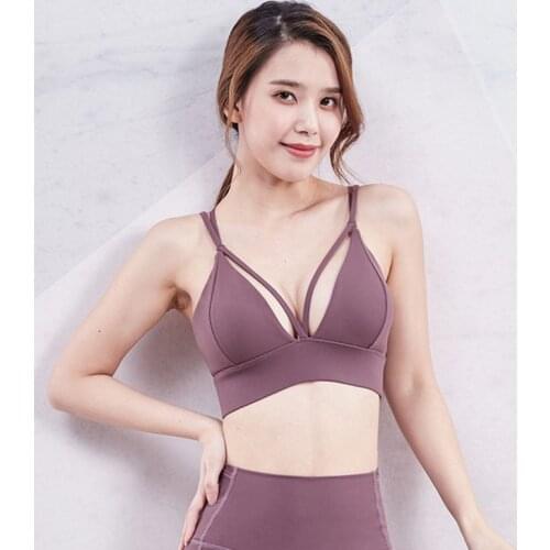 Women Sexy Sports Bra Padded Comfy Fitness Yoga Bras Gym Padded Tops Athletic Vest Push Up Brassieres Running Workout Sport Top