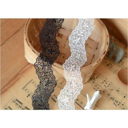 1/meter import quality mesh embroidered lace 3 cm wide