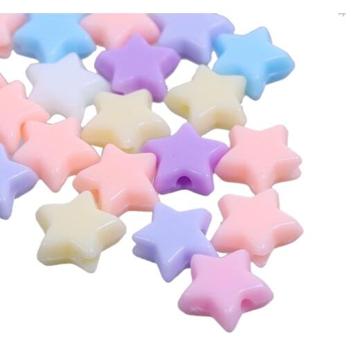 10mm Multicolor Bubblegum Pentagram Star Acrylic Beads At Random Color DIY Jewelry Bracelets Necklace Charm Spacer Beads,95PCs