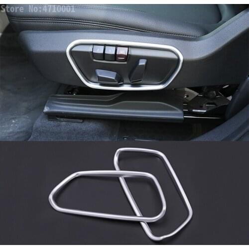 2pcs ABS Chrome Seat Side Decoration Frame Cover Trim Accessories For BMW X1 F48 X2 F47 For BMW New 1 series 118i 120i 125i f52