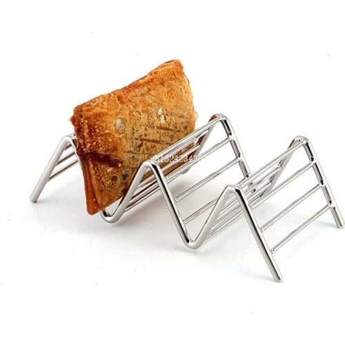 20pcs Mexican Food Rack Stainless Steel Taco Holders Wave Shaped 3-4 Hard Shells Pancake Rack Stand