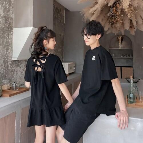 2021 lovers summer dress loose temperament short-sleeved T-shirt couples clothes couples clothing