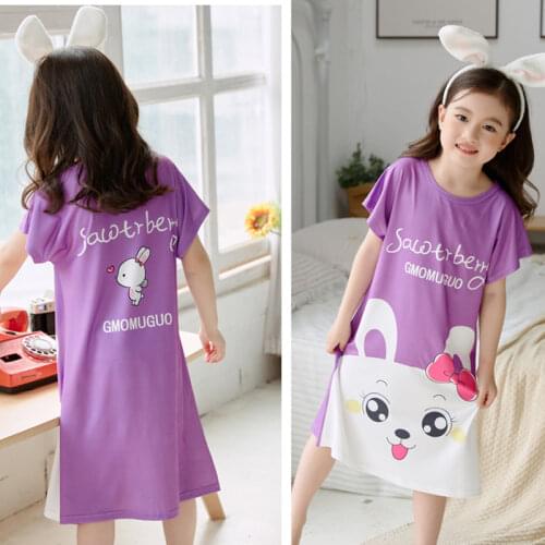 3-12yrs Children Nightgowns Cartoon Pajama Loungewear Casual Kids Pijama Nightdress Thin Kids Sleepwear Dress Wholesale Clothing