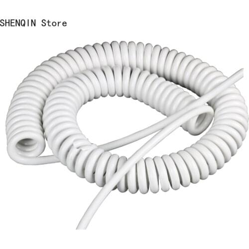 3-core 2-core white spring wire Spiral cable 22AWG 18AWG 15AWG 13AWG 2.5m 5m 7.5m power cord expandable cable