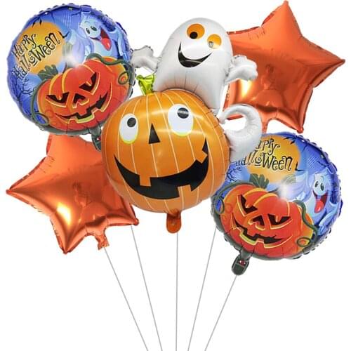 5pcs/set Halloween Pumpkin Ghost Balloons Spider Bat Foil Balloons Kids Toys Globos Happy Halloween Party Decorations Supplies