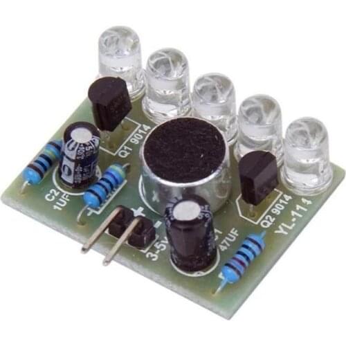 5 blue LED Lights New 1pc Sound Control LED Melody Lamp Electronic Production Kits Suite DIY Kit Fiberglass Board