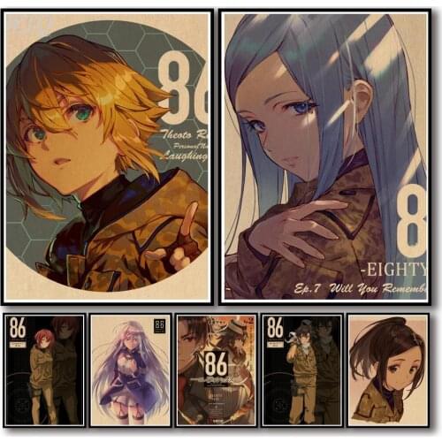 86 Eightysix Anime Posters Wall Poster Canvas Painting Retro Poster Wall Art Picture Photos for Childrens Room Home Decoration