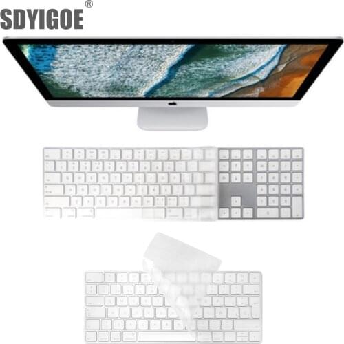 Keyboard Cover for iMac A1314 A1644 A1843 A1243 Wireless Bluetooth Magic Numeric Silicone EU US UK Protector Skin for Apple G6