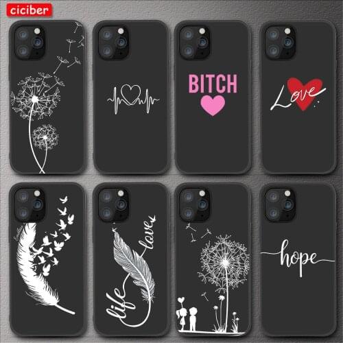 Dandelion Feather Love Phone Case For iPhone 11 12 Pro Max Mini Cover for iPhone X XR XS MAX 7 8 6S Plus 5 SE 2020 Soft TPU Back