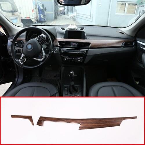For BMW X1 F48 2016-2018 For BMW X2 F47 2018 ABS Pine Wood Grain Car Interior Center Console Protection Panel Cover Trim