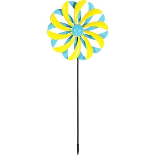 Double Layers Wind Spinners Lawn Pinwheels Windmill Party Pinwheel Wind Spinner for Garden Patio Lawn