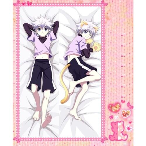Anime Cartoon Hunter X Hunter Double-Sided Bolster Hugging Pillow Case Cover Pillowcase Peach Skin 2 Way / WT No.g151