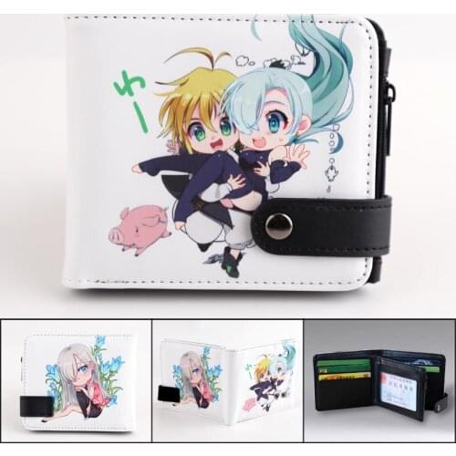 The Seven Deadly Sins Meliodas Purse Cute Cartoon Short Button Wallet Elizabeth Liones Coin Pocket
