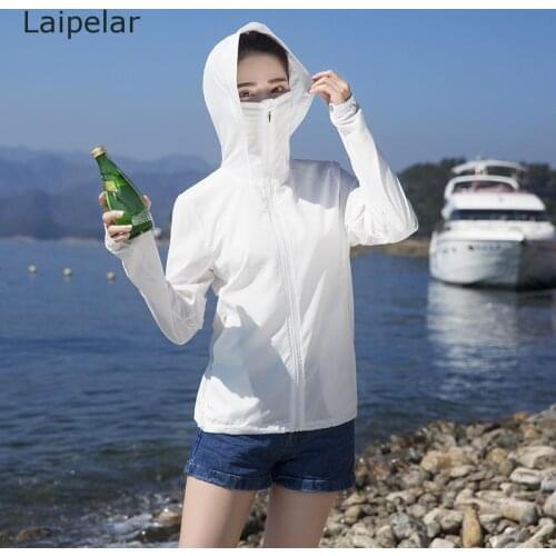 2020 Summer Fashion Womens Sun Protection Jacket Pure Color Lightweight Quick-Drying Breathable Windproof Sports Coat