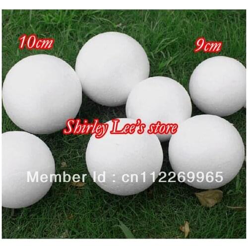 Hot Sale!(72pcs/Lot)9cm,10cm White Styrofoam Round Balls for DIY Flower Ball Craft Handmade Painted Ball *FREE SHIPPING
