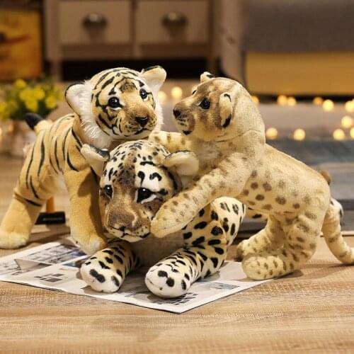 Simulation animal lion tiger leopard Plush Kawaii simulation Animal Gifts For Children Home Decoration Dolls Dropshipping