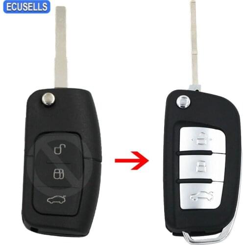 Modified 3 Button New Folding Flip Remote Key Shell Case Smart Car Key Housing Fob for Ford Focus Fiesta C Max Galaxy Kuga S-Max