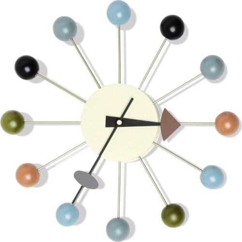 Retro Starburst Ball Wall Clock Decor Home Decoration Ball Wall Watch Creative Simple Design Clock for Home Bedroom Living Room