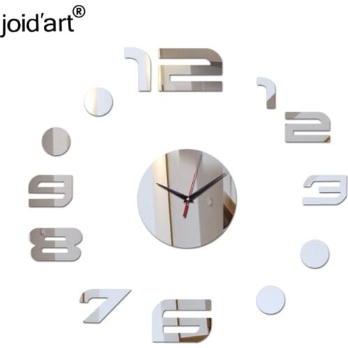 New 3d Diy Acrylic Mirror wall Clock Watch Wall Clocks Reloj De Pared Horloge Vintage Large Decorative Quartz Living Room