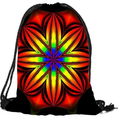 New Mandala Printing Backpack Travel Beach School Multi-function Drawstring Bag Custom You Image