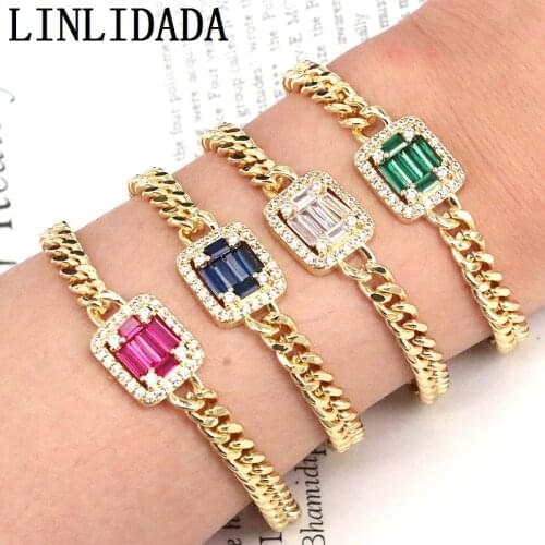 5Pcs,New Gold Cuban Curb Link Chain Necklace For Women Chunky Thick Crystal Zircon Necklaces CZ Punk Hip Hop Jewelry