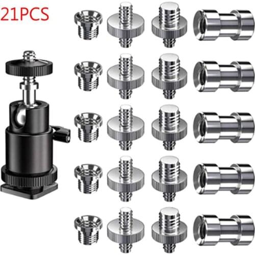 1Set 1/4 3/8 Inch Converter Threaded Screws Camera Adapter Mount PTZ for Tripod