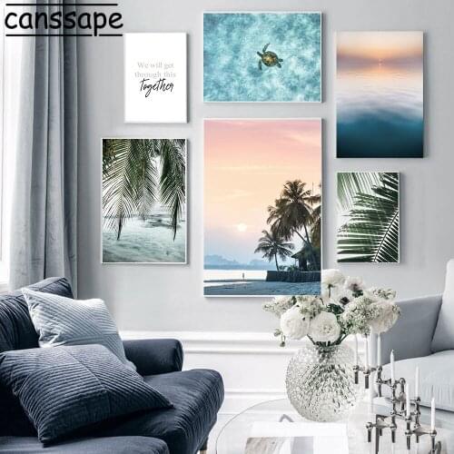Scenery Canvas Painting Nature Landscape Posters Leaves Print Quotes Poster Modern Wall Pictures For Living Room Home Decoration
