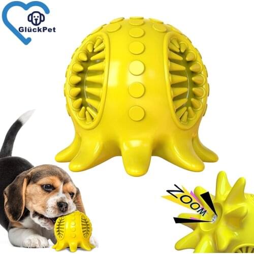 Squeaky Dog Toys for Aggressive Chewers Large Breed, Medium Dogs, Natural Durable Rubber Dog Chew Toys 4 Colors