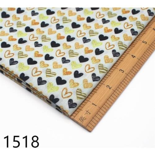 Half yard 45*140cm heart cartoon print polyester cotton fabric mask handmade craft 1518
