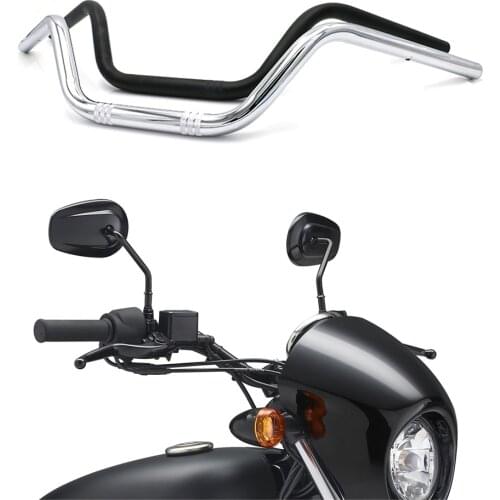 Retro Motorcycle Handlebar 22mm Universal Classical Bobber Handle Bar for Royal Enfield Scrambler PCX125 7/8'' Steering Wheel