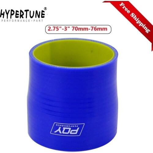 Blue&yellow 2.75"-3" 70mm-76mm Silicone Hose Straight Reducer Joiner Coupling HT-SH275300-QY