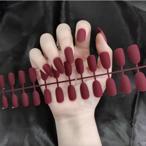Solid Color Mirror Middle Length Coffin False Nail Ballet Press on Nails Tip for Nails Art Artificial Fingernails Fake Equipment