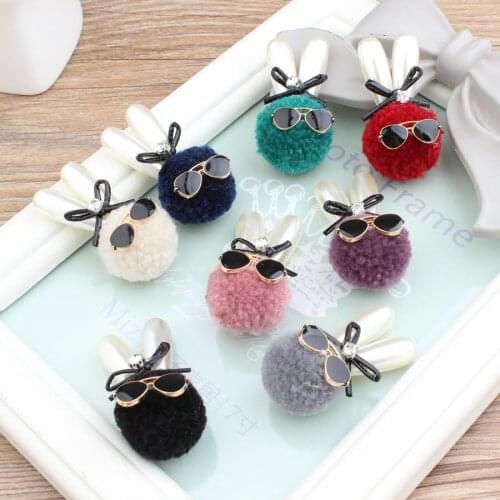 DIY South Korean jewelry materials manual hair accessories hairpin Brooch hair ball cool pearl ear rabbit 20pcs