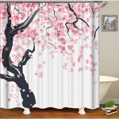 Trees FlowerPrinted Shower Curtains Bathroom Curtain Fabric Funny Waterproof Shower Curtain Macrame Cortinas Home Decor
