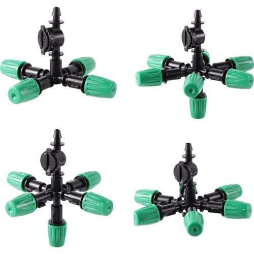 Green Atomization Fogger Nozzles Kit with Anti Drip Connector Garden Watering Sprinklers Cooling Humidification Sprayer