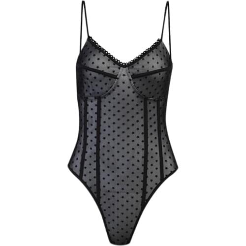 2021 Goth Sexy Mesh Bodysuits Women Sleeveless Slim Bodycon Patchwork Harajuku Through Streetwear Summer Aesthetic Rompers