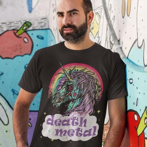 Zombie Unicorn T Shirt Zombie Unicorn Death Metal T-Shirt Man Funny Tee Shirt Graphic Beach Big Tshirt
