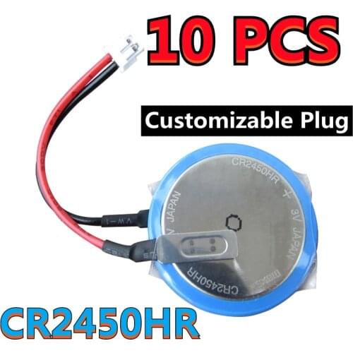 10PCS Original NEW For MAXELL CR2450HR 3V High-Temperature Lithium Battery With Connector (Customizable Plug)