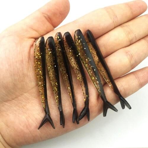 12pcs/lot Wobblers Soft Bait Worm 1.27g 6cm Swimbaits Silicone Soft Lure Carp Artificial Soft Lures for Fishing Peche