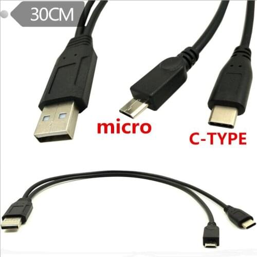LBSC 2in1 Micro USB Type C Cable For Samsung Galaxy S9 S8 Plus Note8 For Oneplus 6 For Xiaomi Mi 6 A1 Type-C Charging Cable
