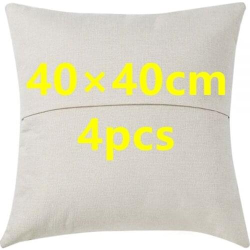4pcs 40×40cm Sublimation Blank Linen Pocket Pillow Case Cushion Cover