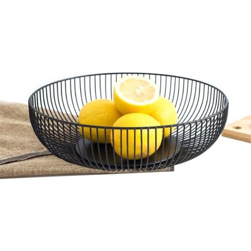 Household Fruit Plate Wrought Iron Fruit Storage Basin Black Portable Snack Storage Basket Kitchen Restaurant Supplies