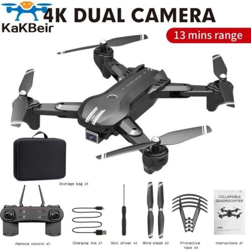 H168 RC Drone Folding 4K Aerial UAV Dual Lens Switching Long Range Quadcopter Dron Picture Real Time Transmission Helicopter Toy