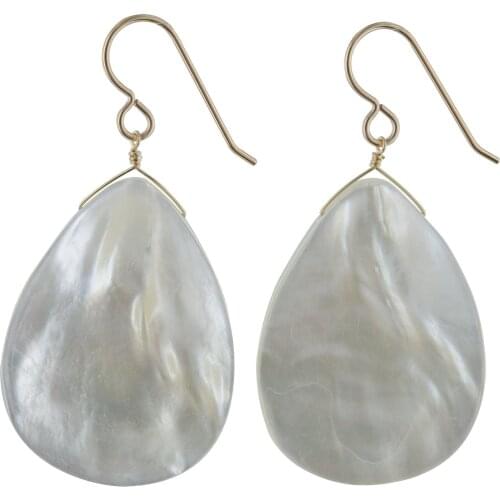 Statement Earrings - Large Mother of Pearl Earrings