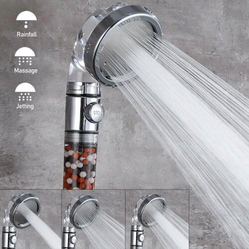 Bathroom Nozzle Shower Head 3 Patterns Water-saving Shower Head ABS Chrome-plated Shower Head Bathroom Accessories