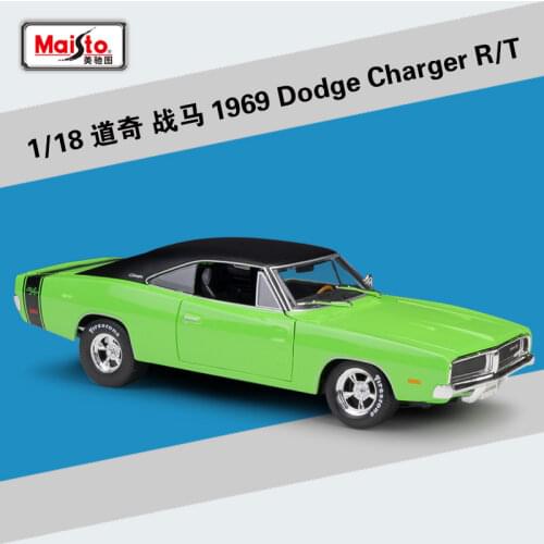 Maisto 1:18 1969 DODGE CHARGER R/T Simulation Alloy Finished Car Model With Base Collection Ornament Gifts