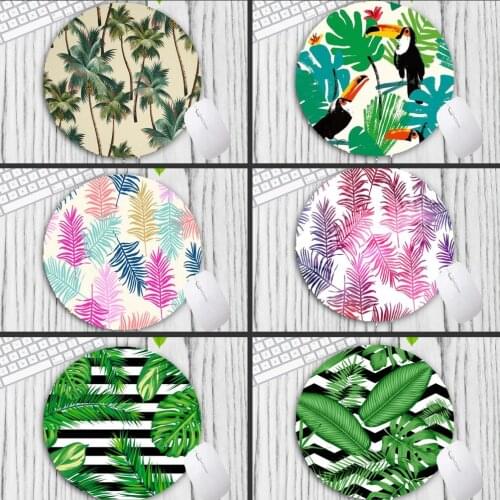 XGZ Tropical Plant Garden Pattern Round Gaming Mousepad 200x200MM 8 Kind of Flower Mouse Pad Choose for Game/office Tablet Mats