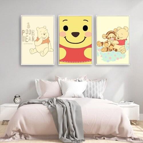Canvas Paintings Disney Cartoon Winnie The Pooh and Tigger Anime Poster And Prints Wall Art Pictures living room Home Decoration